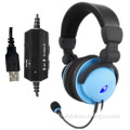 Surround sound 7.1 Channel LED light PC computer Gaming Headset with detachable mic
